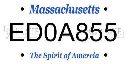 ED0A855 Massachusetts License Plate