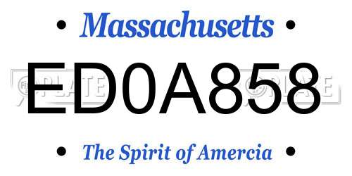 ED0A858 Massachusetts License Plate
