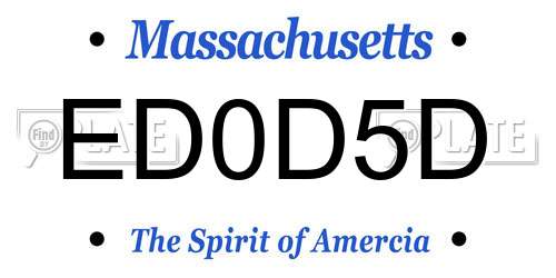 ED0D5D Massachusetts License Plate