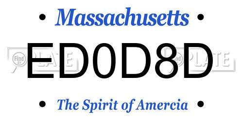 ED0D8D Massachusetts License Plate