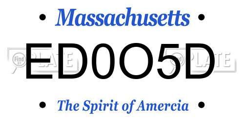 ED0O5D Massachusetts License Plate
