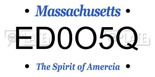 ED0O5Q Massachusetts License Plate