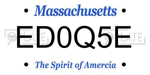 ED0Q5E Massachusetts License Plate