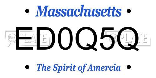 ED0Q5Q Massachusetts License Plate