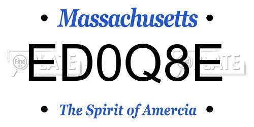 ED0Q8E Massachusetts License Plate