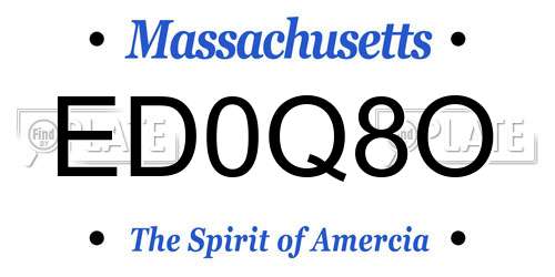 ED0Q8O Massachusetts License Plate