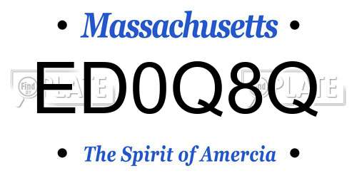 ED0Q8Q Massachusetts License Plate