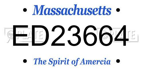 ED23664 Massachusetts License Plate