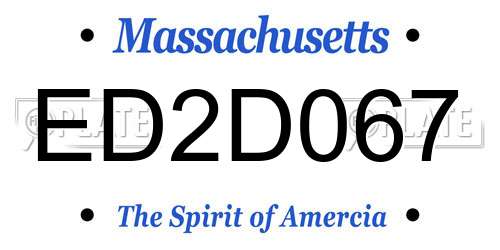 ED2D067 Massachusetts License Plate