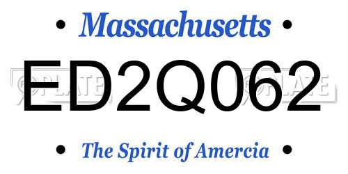 ED2Q062 Massachusetts License Plate