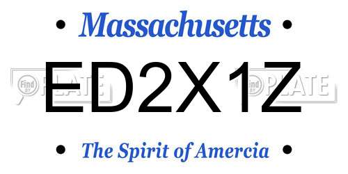 ED2X1Z Massachusetts License Plate