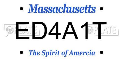 ED4A1T Massachusetts License Plate