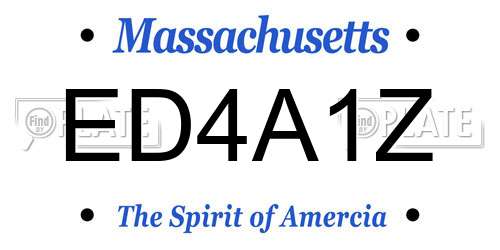 ED4A1Z Massachusetts License Plate