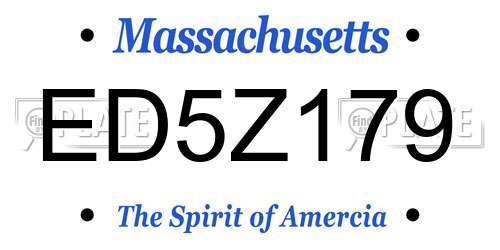 ED5Z179 Massachusetts License Plate