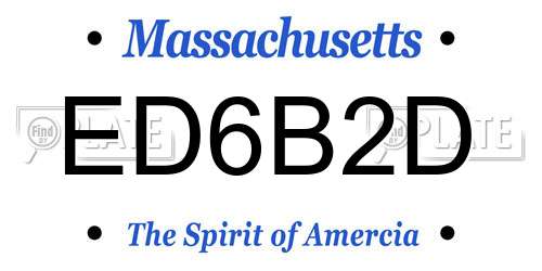 ED6B2D Massachusetts License Plate