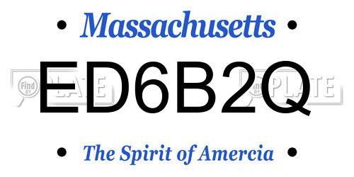 ED6B2Q Massachusetts License Plate