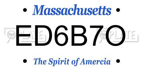ED6B7O Massachusetts License Plate