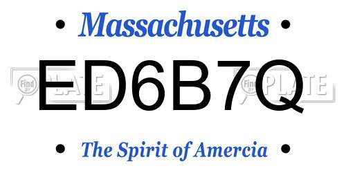 ED6B7Q Massachusetts License Plate