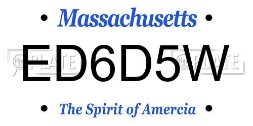 ED6D5W Massachusetts License Plate