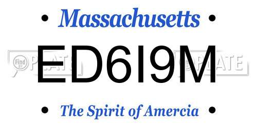 ED6I9M Massachusetts License Plate