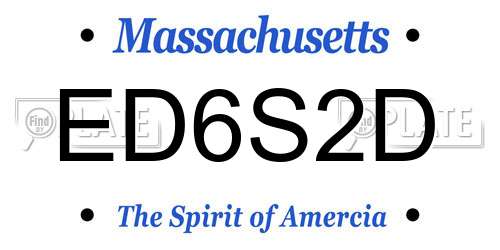 ED6S2D Massachusetts License Plate