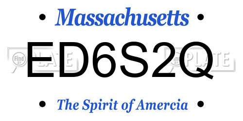 ED6S2Q Massachusetts License Plate