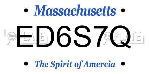 ED6S7Q Massachusetts License Plate
