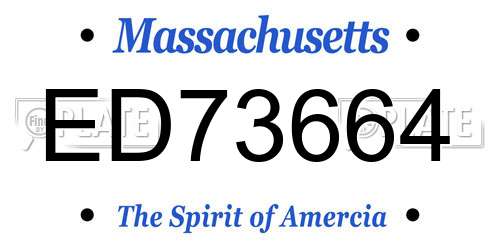 ED73664 Massachusetts License Plate