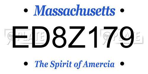 ED8Z179 Massachusetts License Plate