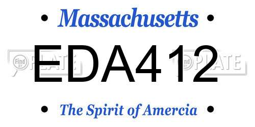 EDA412 Massachusetts License Plate