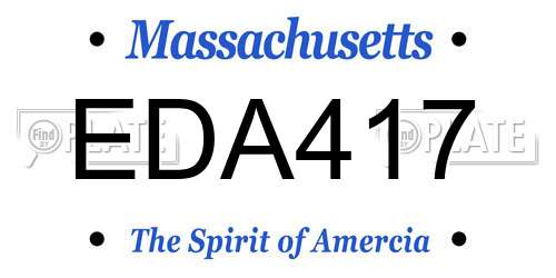 EDA417 Massachusetts License Plate