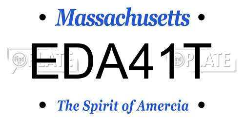 EDA41T Massachusetts License Plate