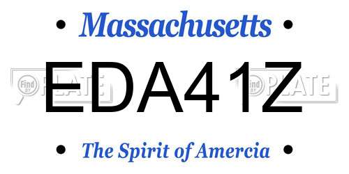 EDA41Z Massachusetts License Plate