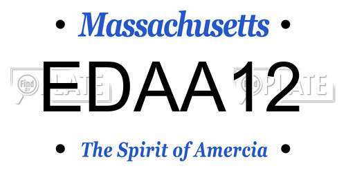 EDAA12 Massachusetts License Plate