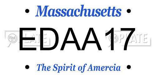 EDAA17 Massachusetts License Plate