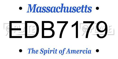 EDB7179 Massachusetts License Plate