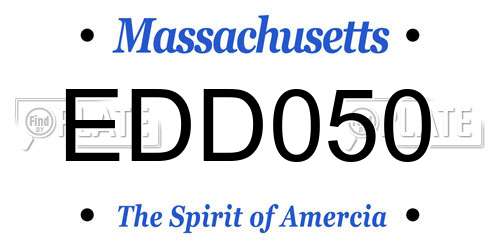 EDD050 Massachusetts License Plate