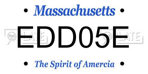 EDD05E Massachusetts License Plate