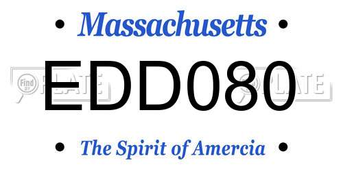 EDD080 Massachusetts License Plate