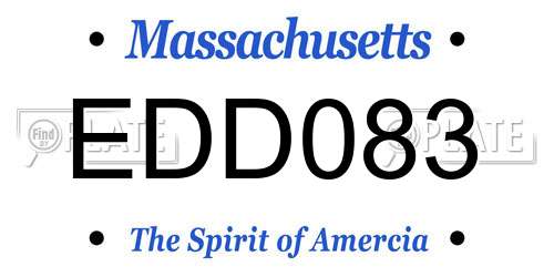 EDD083 Massachusetts License Plate