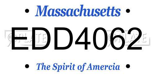 EDD4062 Massachusetts License Plate