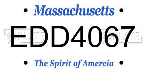EDD4067 Massachusetts License Plate
