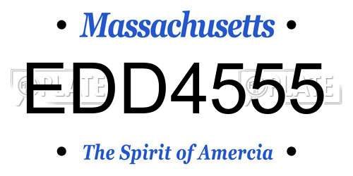 EDD4555 Massachusetts License Plate