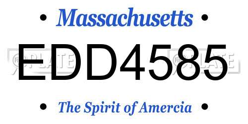 EDD4585 Massachusetts License Plate