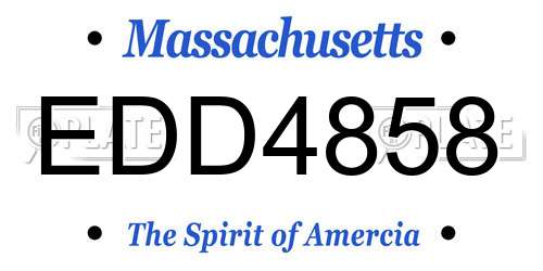 EDD4858 Massachusetts License Plate