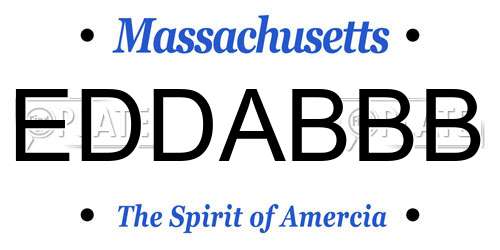 EDDABBB Massachusetts License Plate