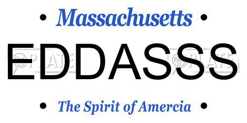 EDDASSS Massachusetts License Plate