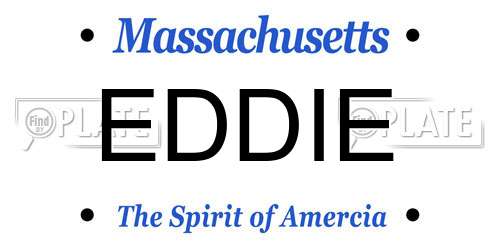 EDDIE Massachusetts License Plate