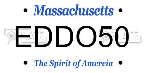 EDDO50 Massachusetts License Plate