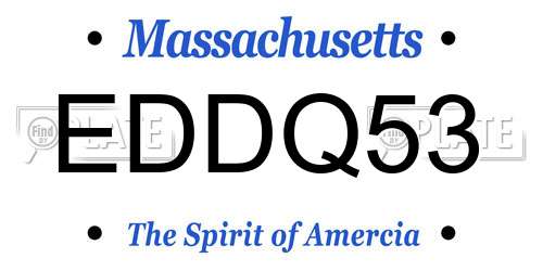 EDDQ53 Massachusetts License Plate